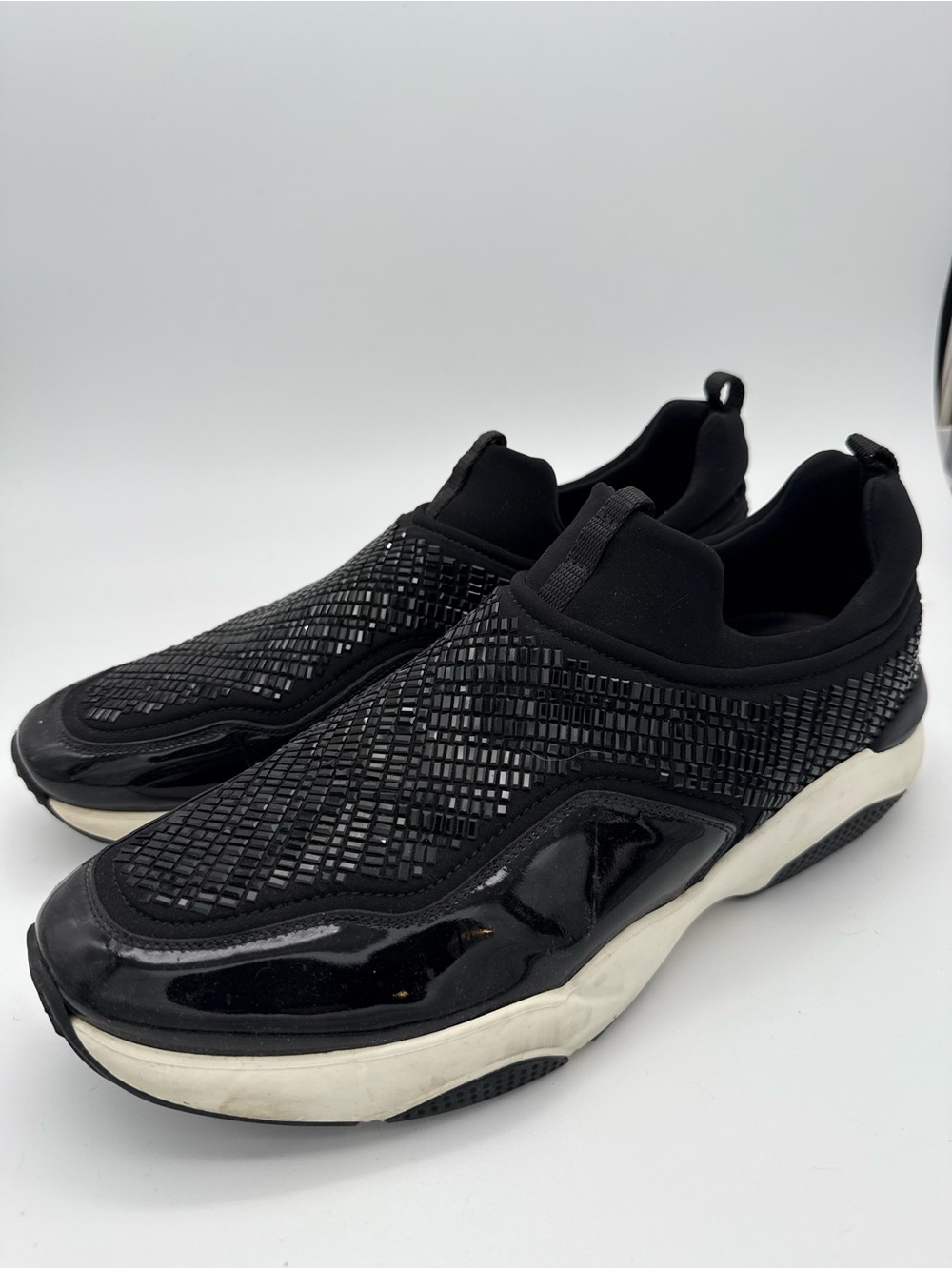 Salvatore Ferragamo Giolly Slip-On Sneakers With Crystals Size 8 US